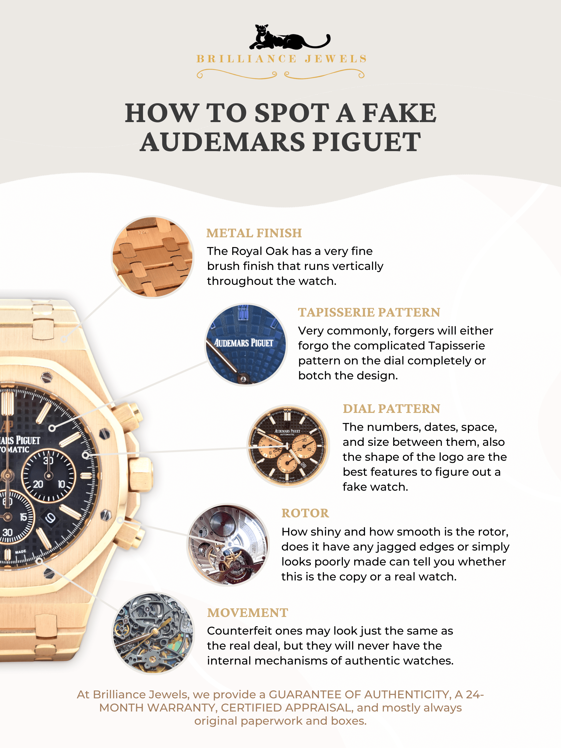 how to tell if audemars piguet is real diamond