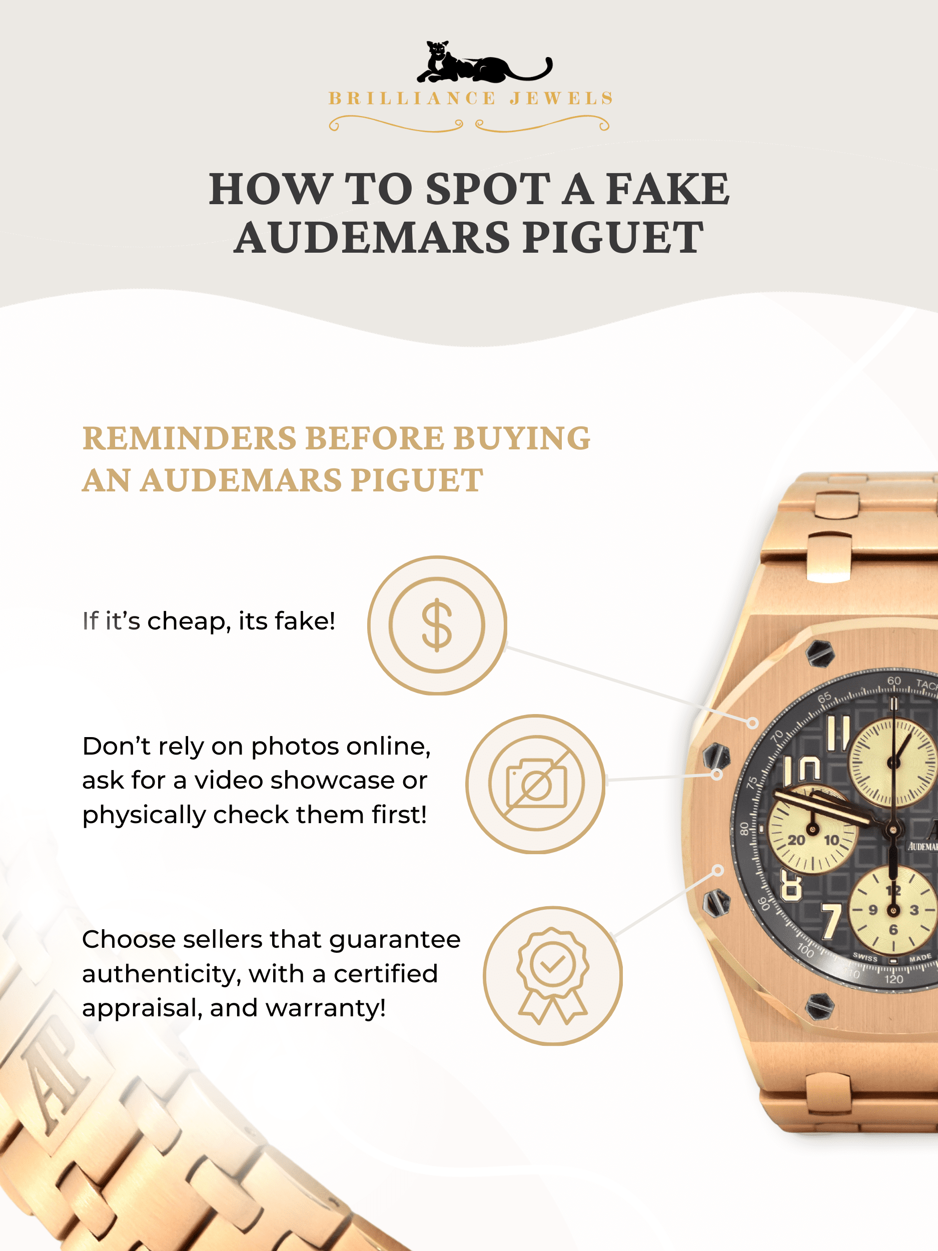 how to tell if audemars piguet is real gold or not