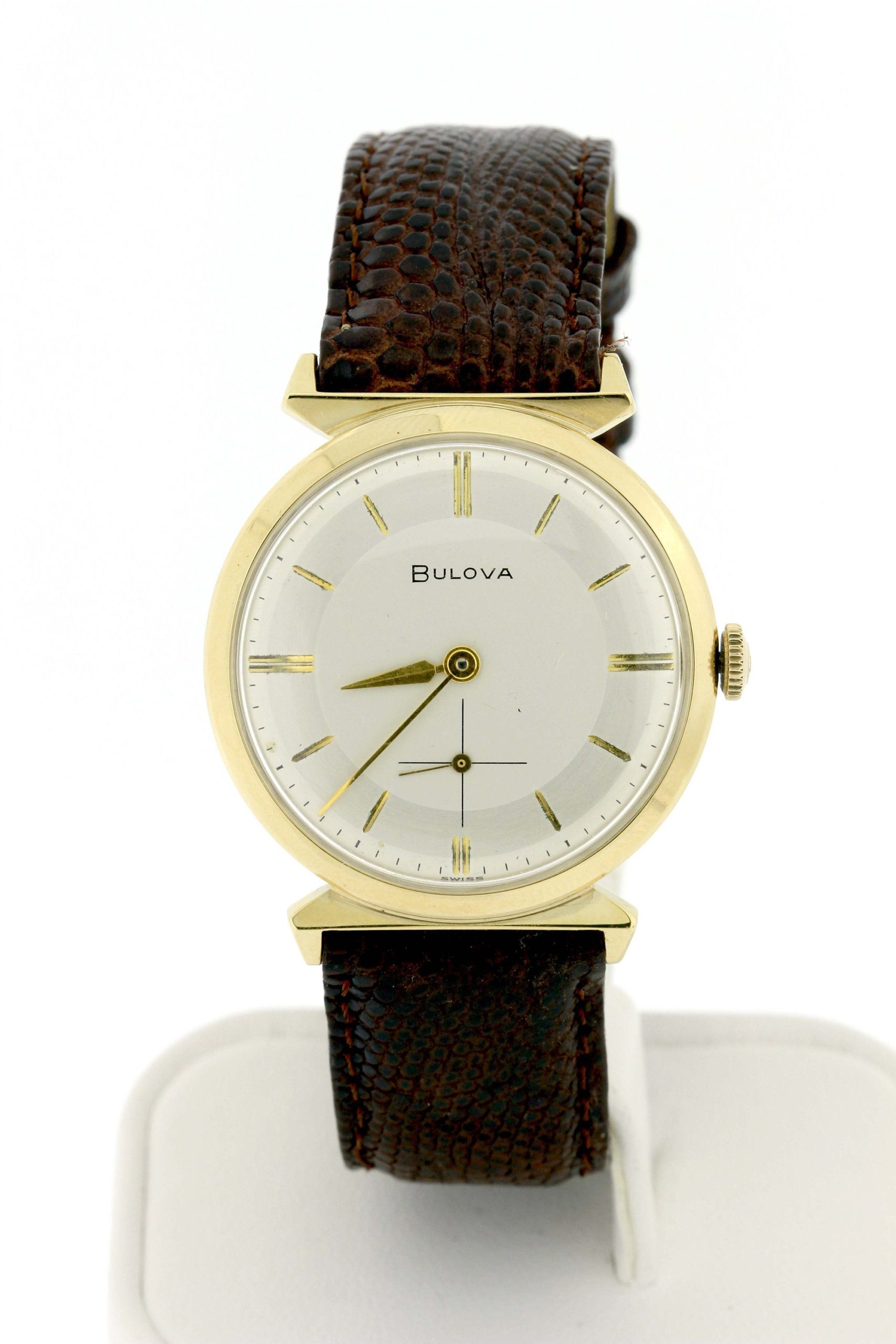 bulova 14k solid gold mens watch vintage