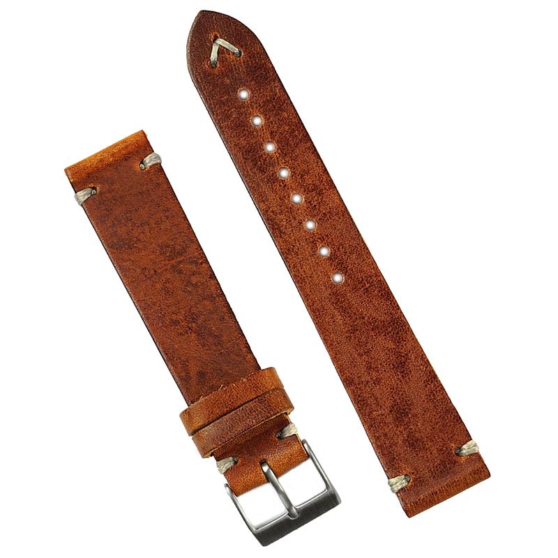 brown leather watch strap 19mm