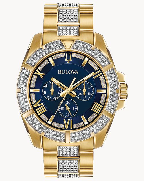 Shop Bulova Mens Crystal Gold Watch: Luxury Meets Functionality