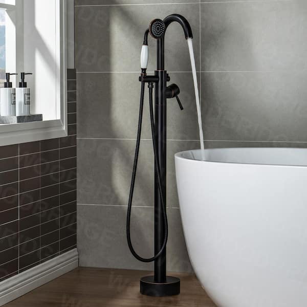 bronze bathtub faucet with shower