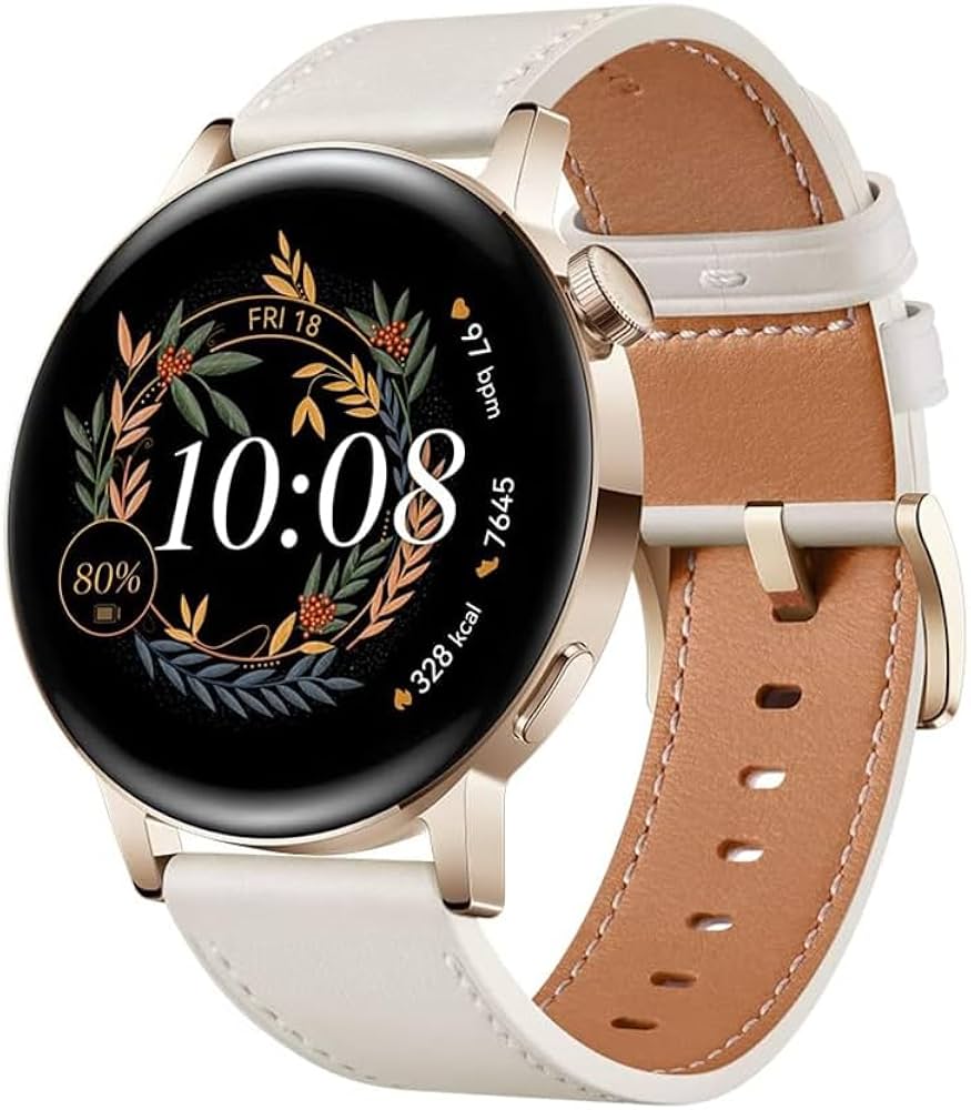 Huawei Watch GT3 Elegant MIL-B19 42mm: Stylish Smartwatch with 5ATM Waterproof & 8-Day Battery Life