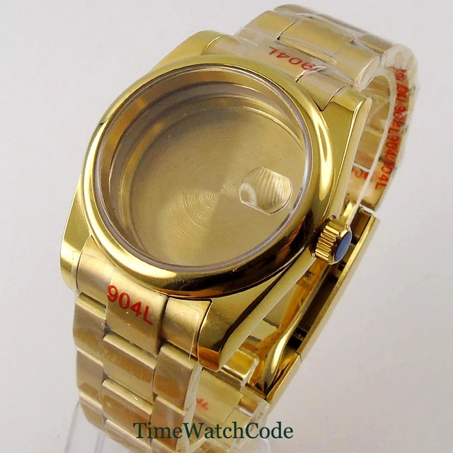 Shop Titanium Watch Case NH35 Gold for NH35 Movement – Best Deals Online