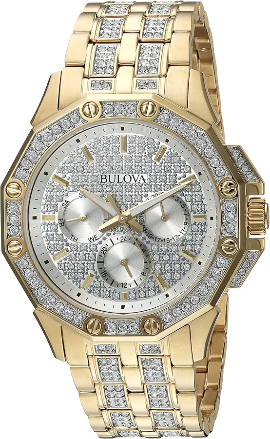 Shop Bulova Mens Crystal Gold Watch: Luxury Meets Functionality