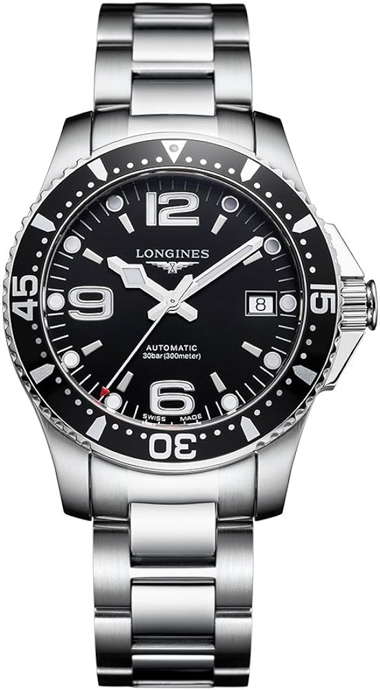 Longines Hydroconquest 39mm Automatic Mens Watch – Black Dial, Durable & Elegant Design