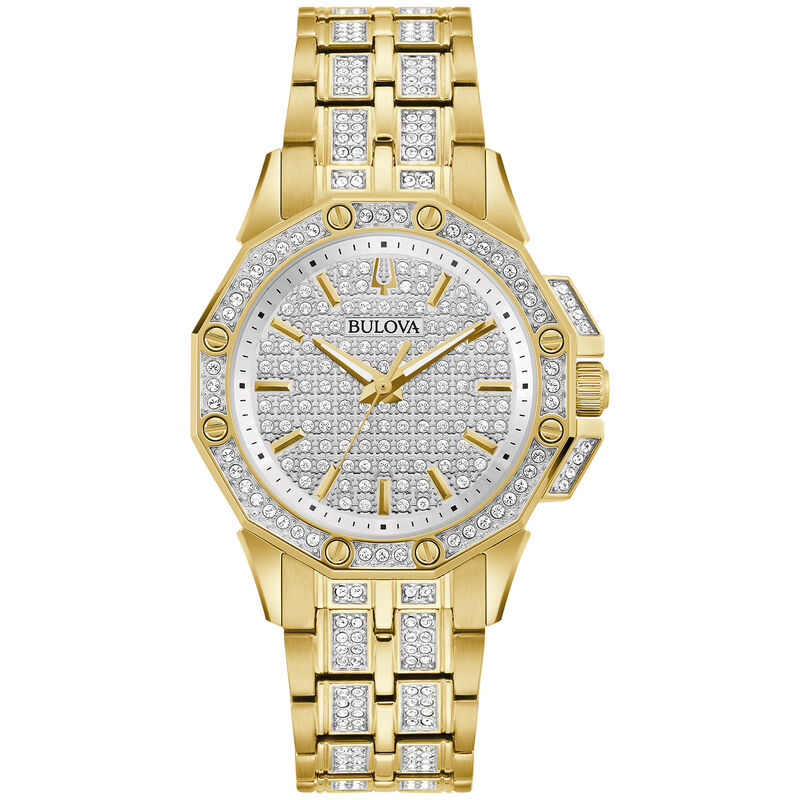 Bulova Crystal Watch for Women – Elegant Gold Timepiece for Every Occasion