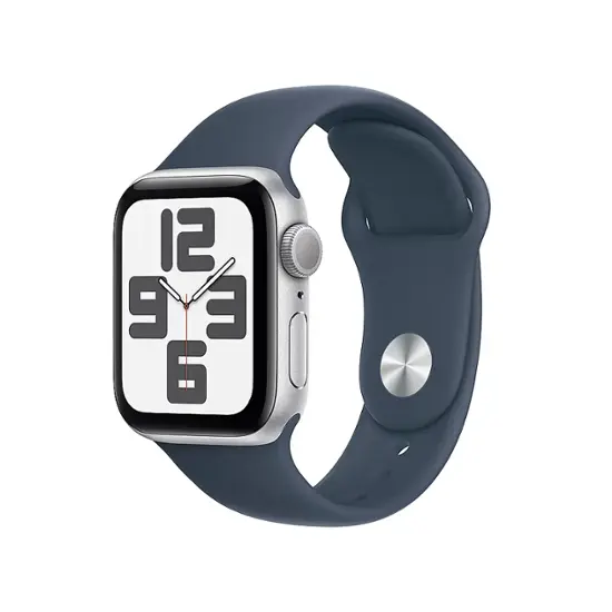 Buy Apple Watch SE 2023 GPS 40mm Silver Aluminium Case with Storm Blue Band